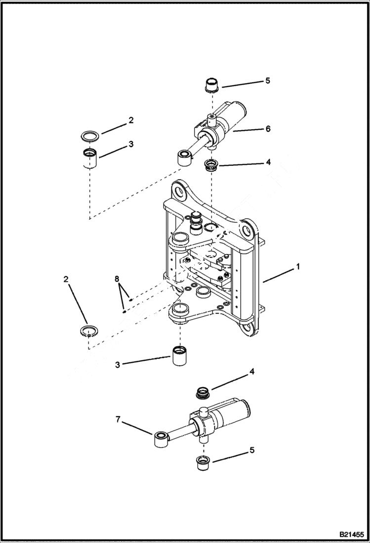 Схема запчастей Bobcat BL470 - TRUNNION Side Shift WORK EQUIPMENT