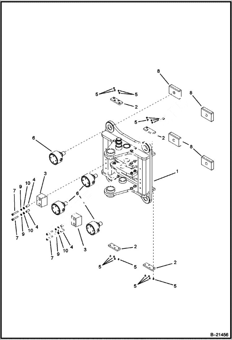 Схема запчастей Bobcat BL570 - TRUNNION Side Shift Backhoe WORK EQUIPMENT