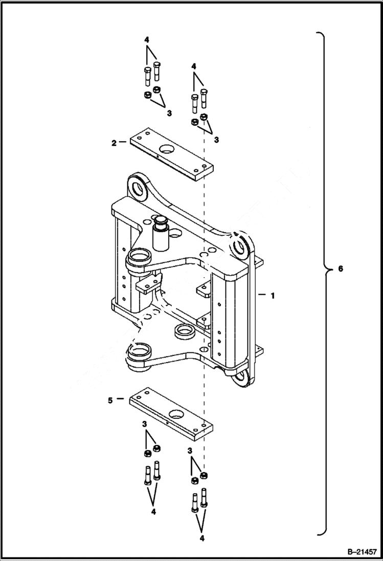 Схема запчастей Bobcat BL570 - TRUNNION Side Shift Backhoe WORK EQUIPMENT