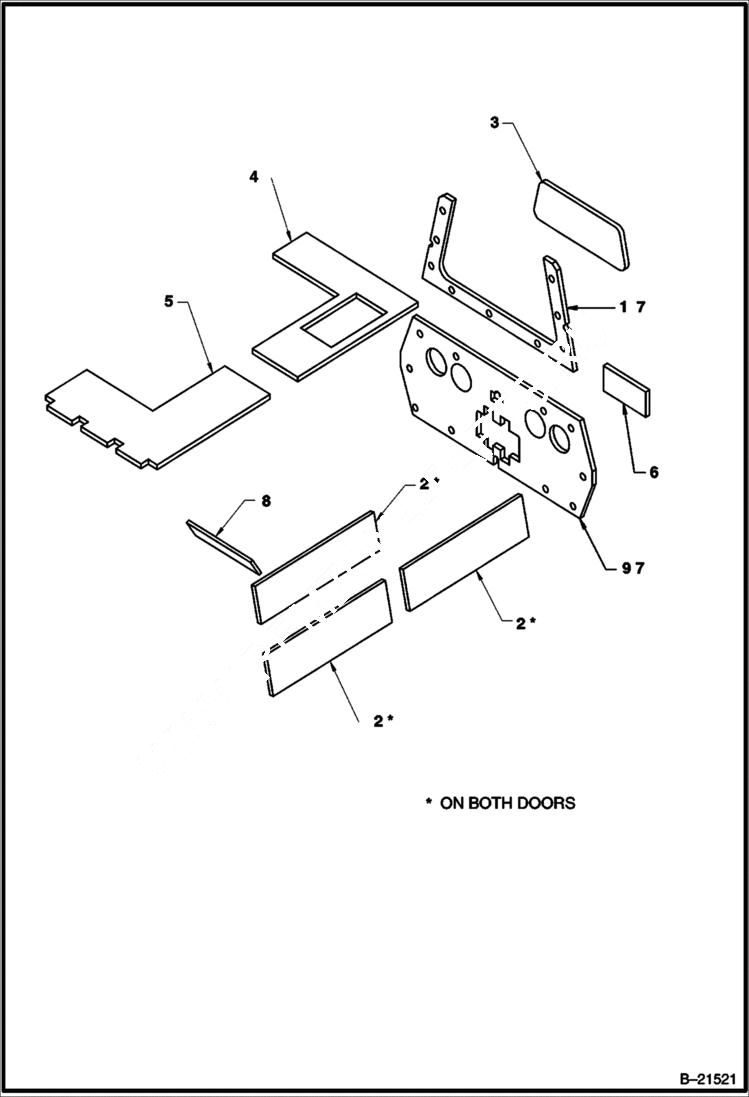 Схема запчастей Bobcat BAP185 - FOAM INSUL COMPLETE MAIN FRAME