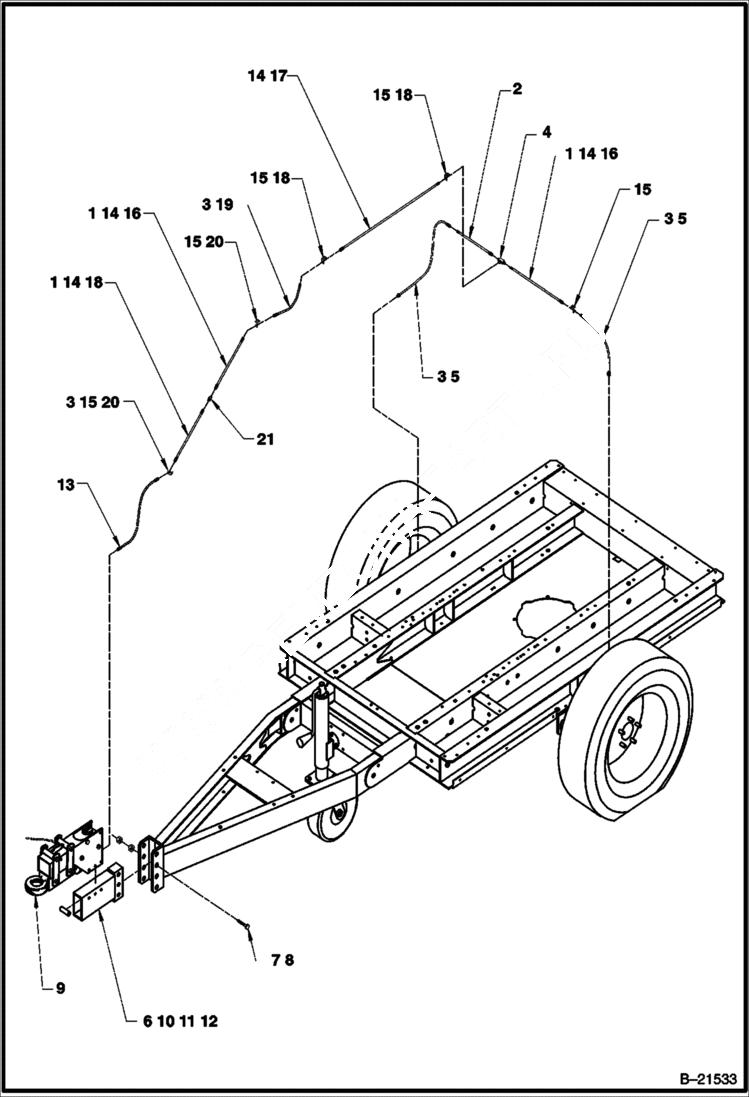 Схема запчастей Bobcat BAP185 - EXT DBAR HYD BRAKE ACCESSORIES & OPTIONS