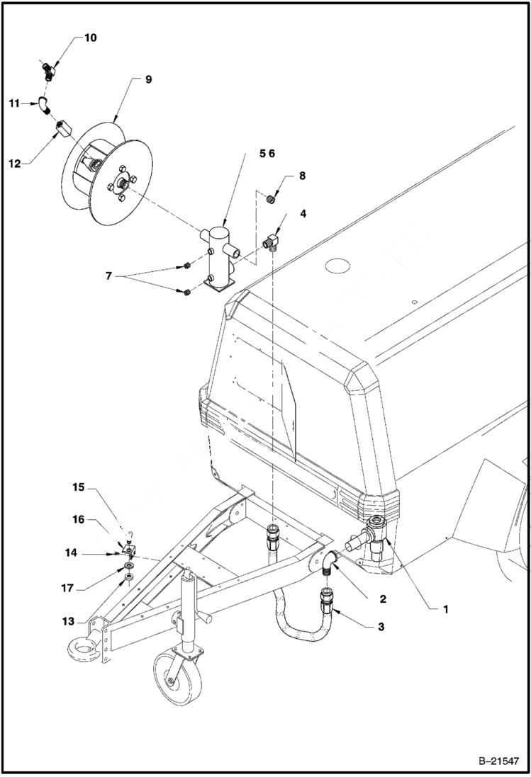 Схема запчастей Bobcat BAP185 - SINGLE HOSE REEL ACCESSORIES & OPTIONS