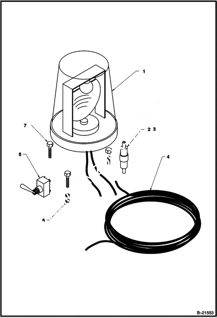 Схема запчастей Bobcat BAP185 - REVOLVING LIGHT OPTION ACCESSORIES & OPTIONS