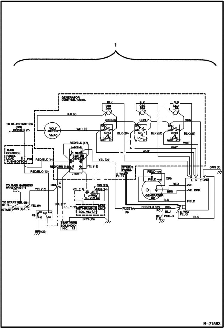 Схема запчастей Bobcat BAP185 - 6KW GENERATOR WIRING ACCESSORIES & OPTIONS