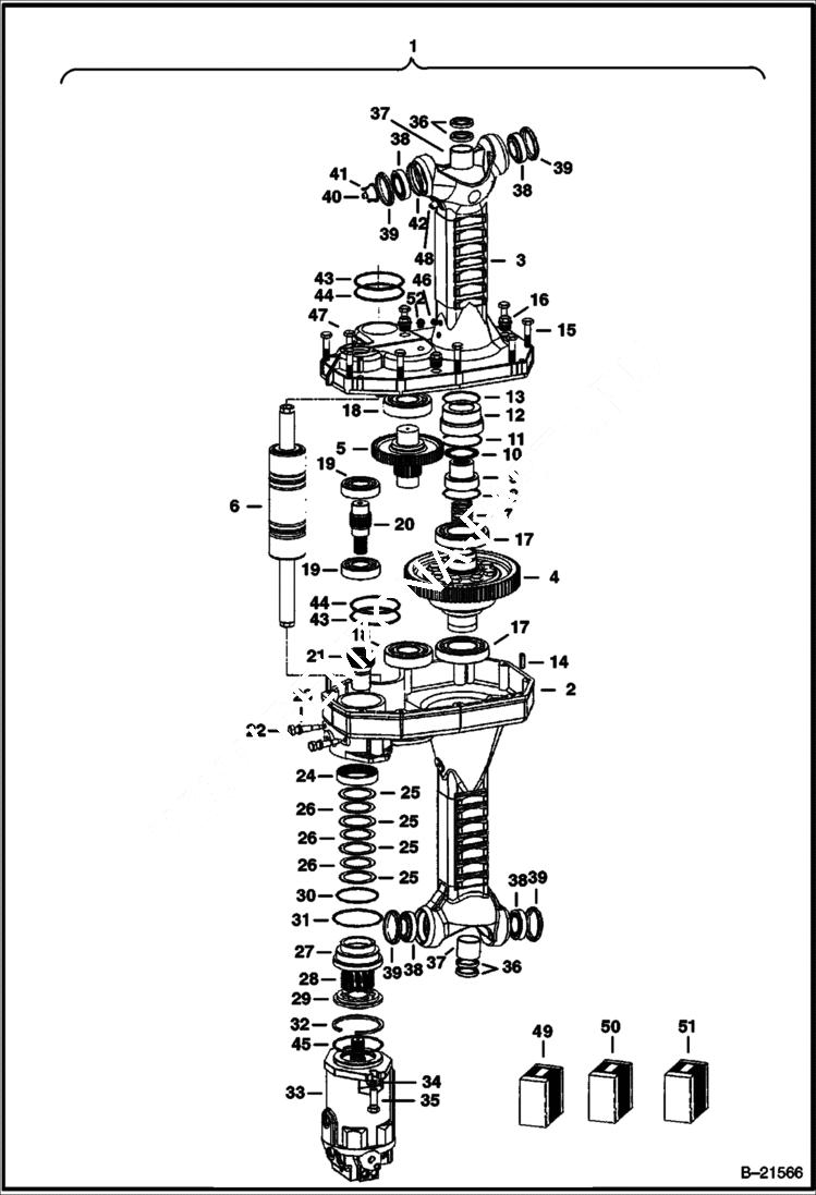 Схема запчастей Bobcat 5600 - AXLE ASSEMBLY DRIVE TRAIN