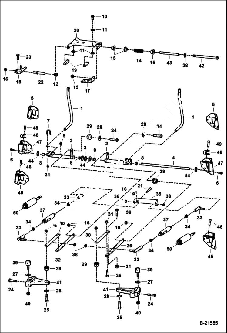 Схема запчастей Bobcat T-Series - HAND CONTROLS HYDROSTATIC SYSTEM