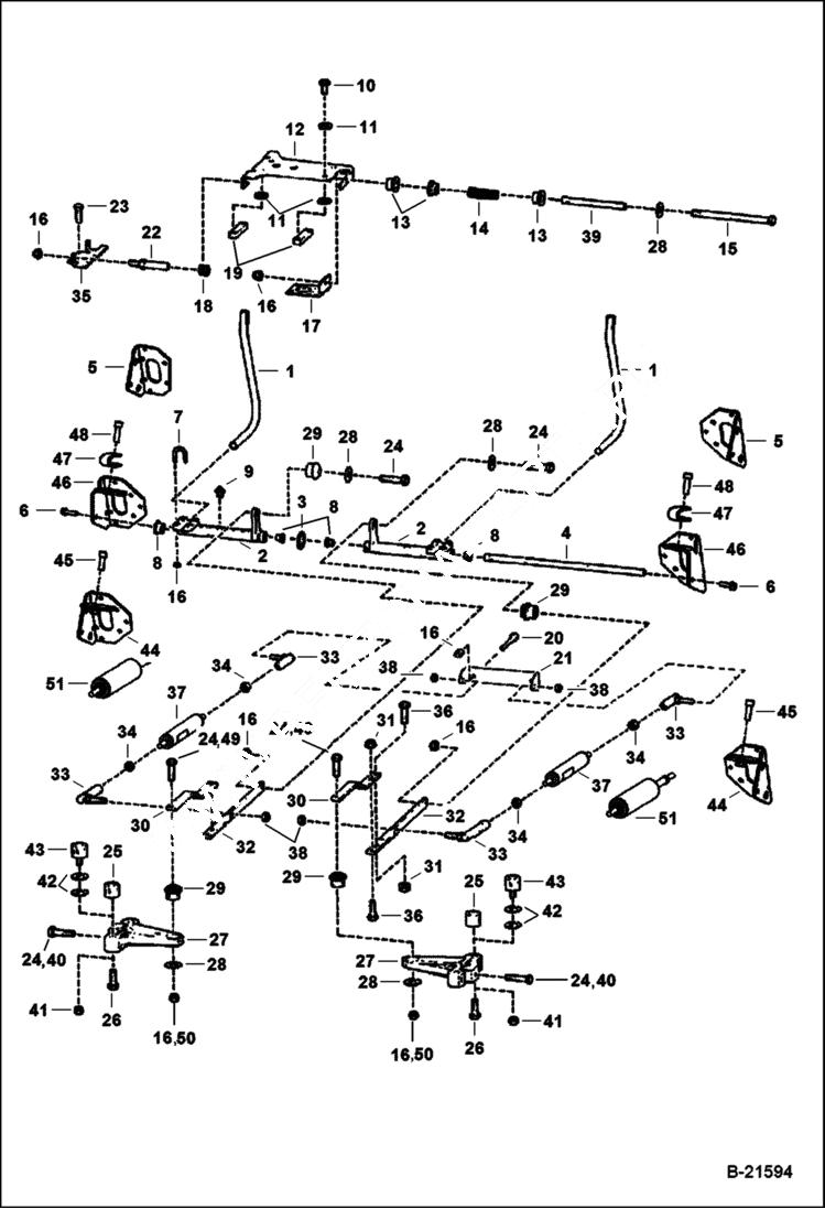 Схема запчастей Bobcat T-Series - HAND CONTROLS (5193 11001 & Above, 5194 11001 & Above) HYDROSTATIC SYSTEM