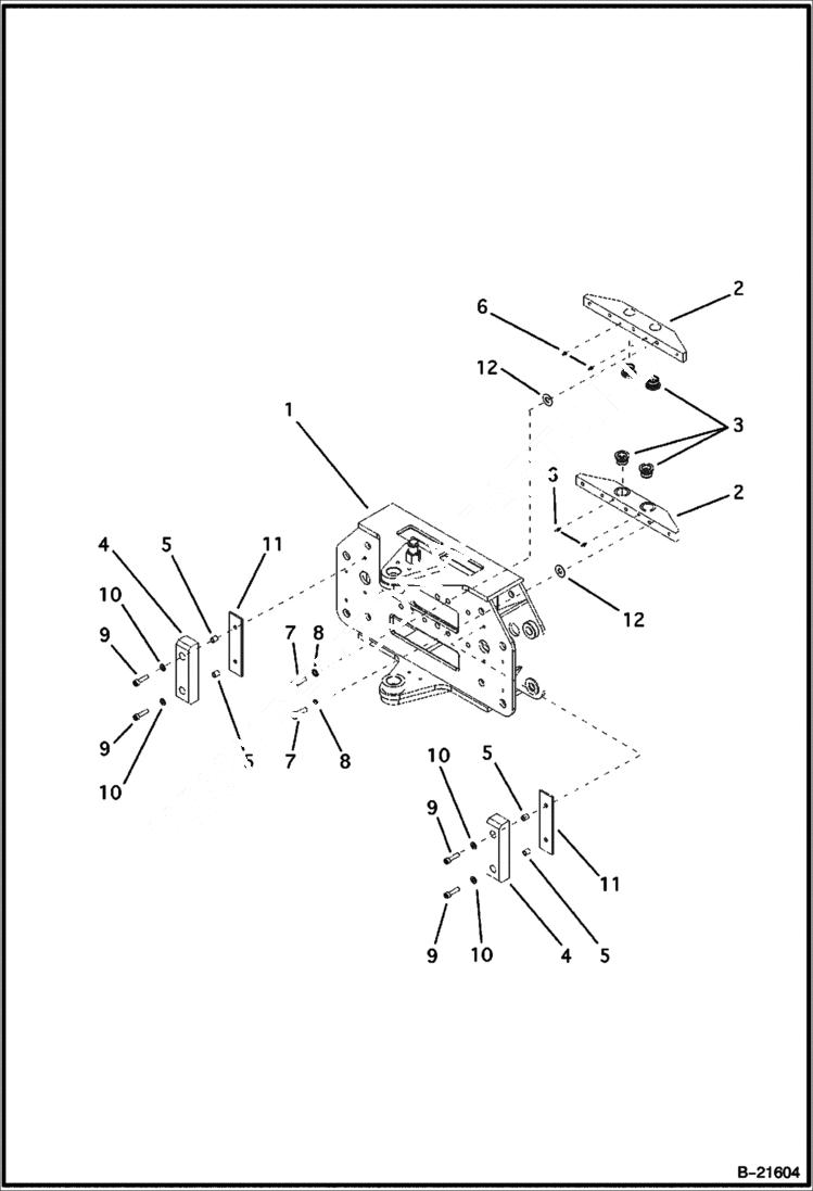 Схема запчастей Bobcat B100 - TRUNNION Cylinder holder WORK EQUIPMENT