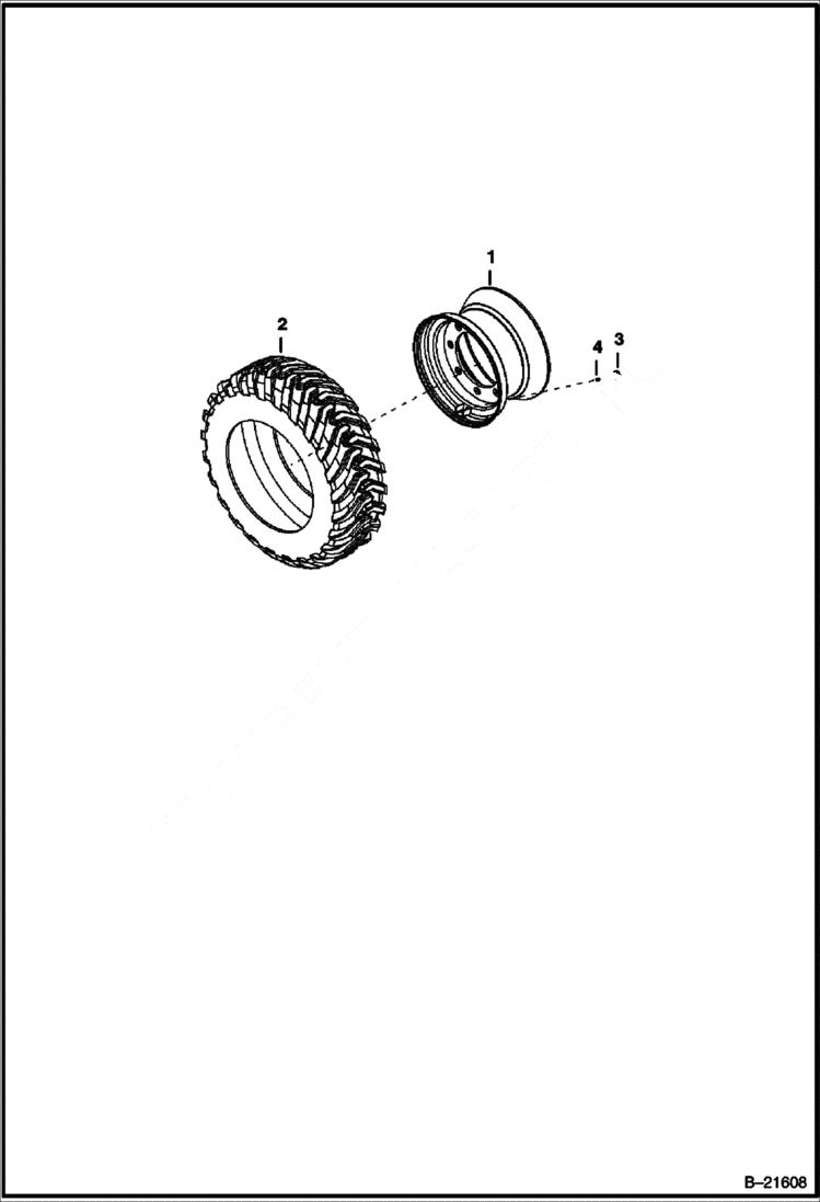 Схема запчастей Bobcat BL375 - TIRES/WHEELS AXLES