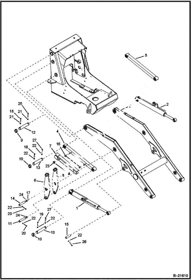 Схема запчастей Bobcat BL375 - LIFT ARM & ATTACHING PARTS (BL370) 5704 11034 & Below (BL375) 5718 11013 & Below MAIN FRAME