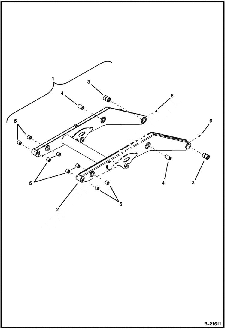 Схема запчастей Bobcat BL375 - LIFT ARM (BL370) 5704 11034 & Below (BL375) 5718 11007 & Below MAIN FRAME