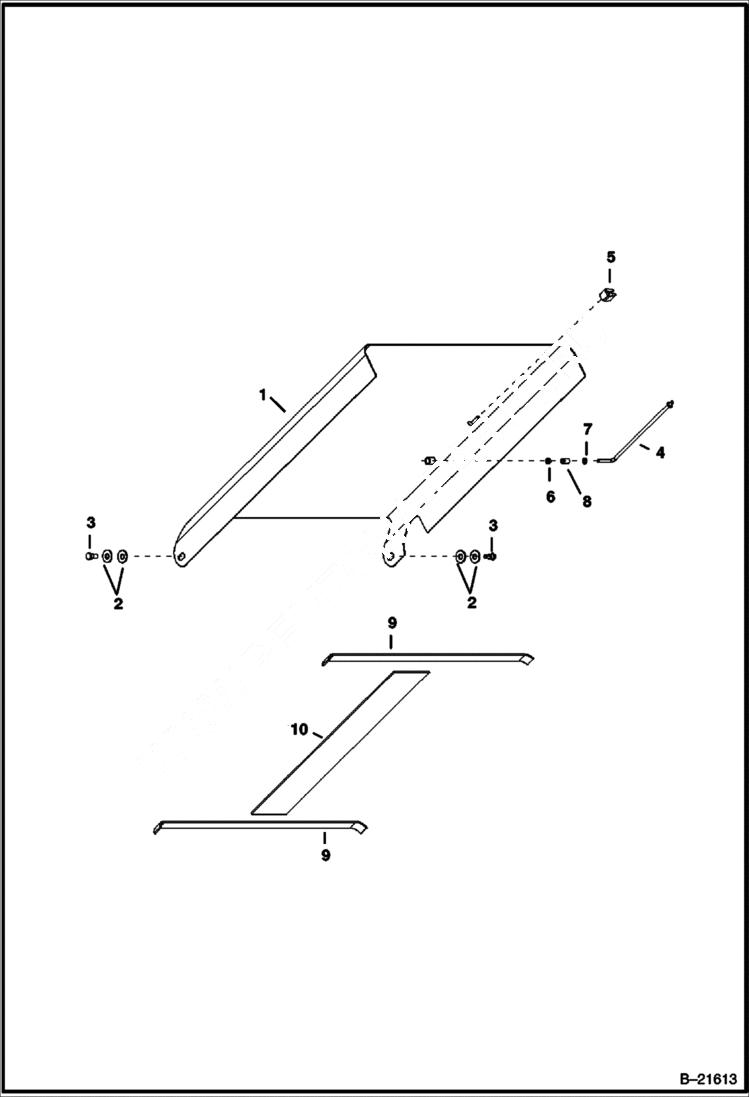 Схема запчастей Bobcat BL475 - HOOD MAIN FRAME