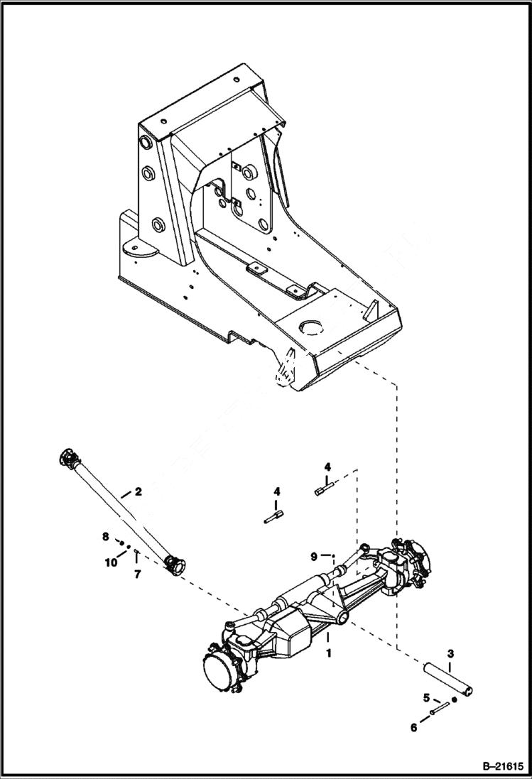 Схема запчастей Bobcat B300 - FRONT AXLE AXLES & WHEELS