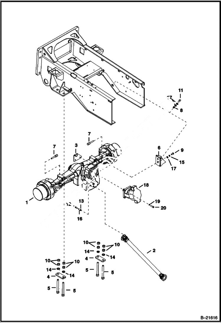 Схема запчастей Bobcat BL370 - REAR AXLE AXLES