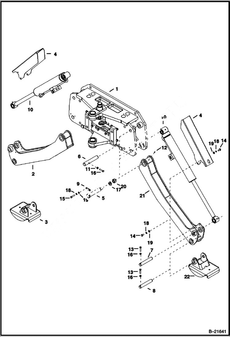 Схема запчастей Bobcat BL375 - TRUNNION Center Mount B370 WORK EQUIPMENT