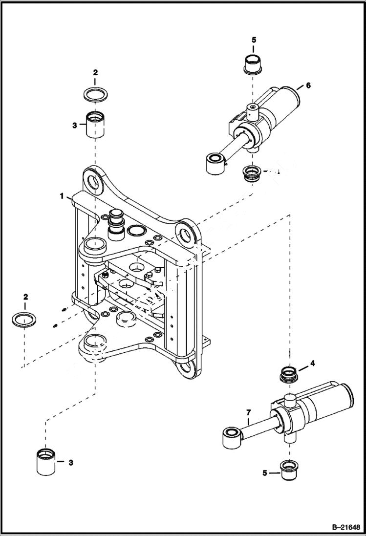 Схема запчастей Bobcat BL375 - TRUNNION Side Shift B375 WORK EQUIPMENT