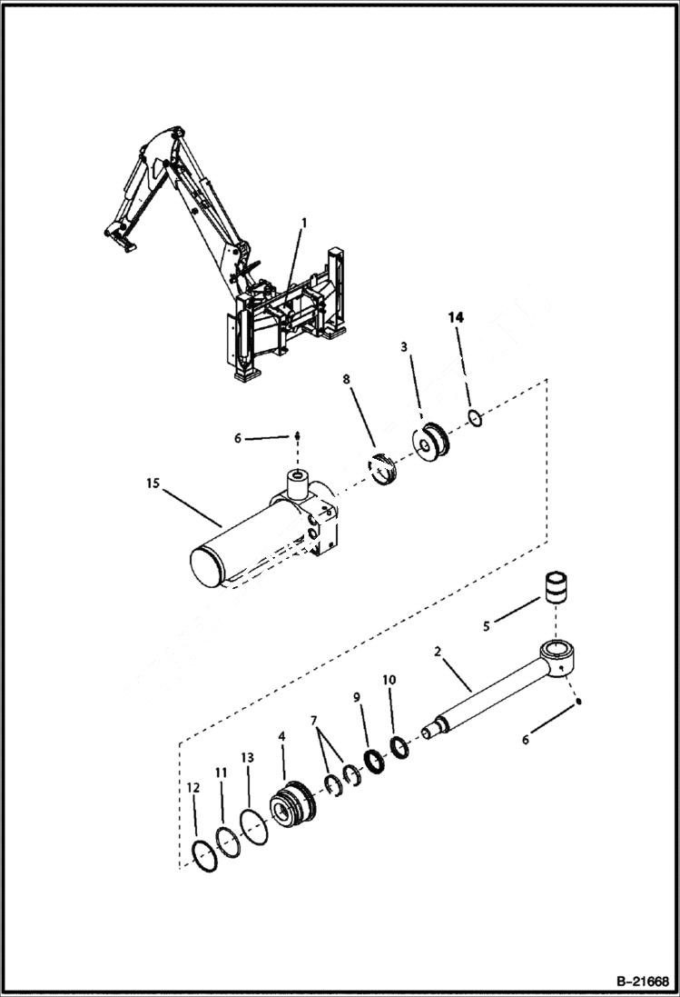 Схема запчастей Bobcat BL370 - SWING CYLINDER Sideshift Upper HYDRAULIC SYSTEM