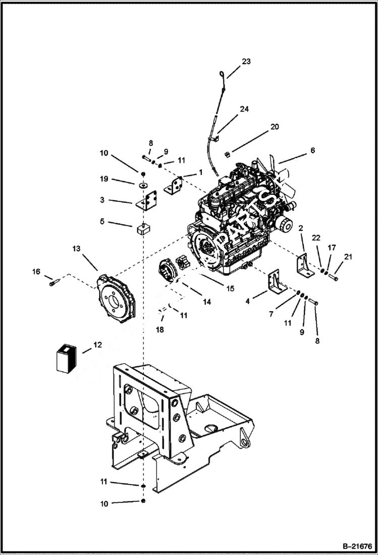 Схема запчастей Bobcat BL375 - ENGINE & ATTACHING PARTS Pump POWER UNIT