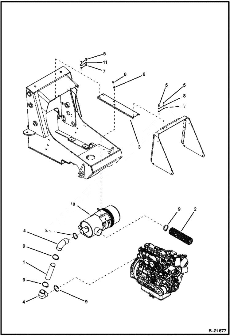 Схема запчастей Bobcat BL375 - ENGINE & ATTACHING PARTS Air Cleaner POWER UNIT