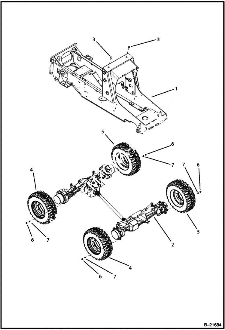 Схема запчастей Bobcat BL475 - MAIN FRAME/DRIVE TRAIN (BL470) 5705 11001 & Below MAIN FRAME