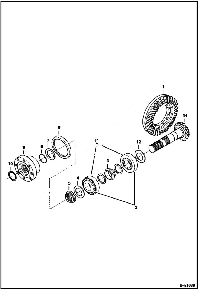 Схема запчастей Bobcat BL470 - FRONT AXLE AXLES