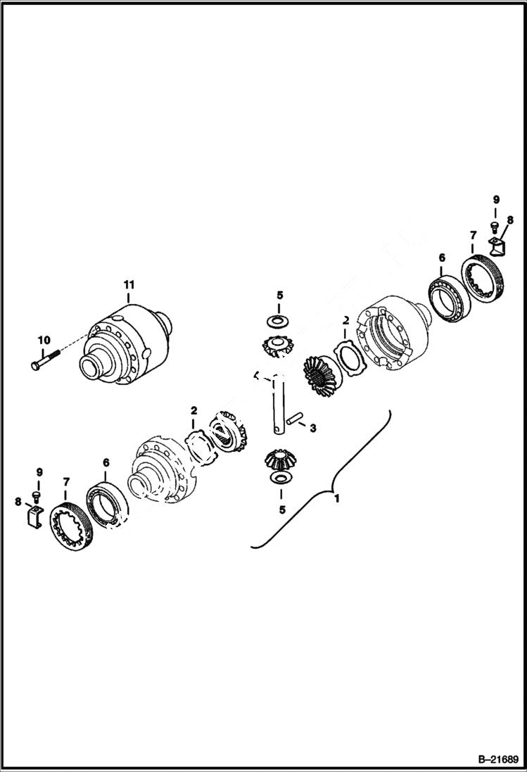 Схема запчастей Bobcat BL470 - FRONT AXLE AXLES