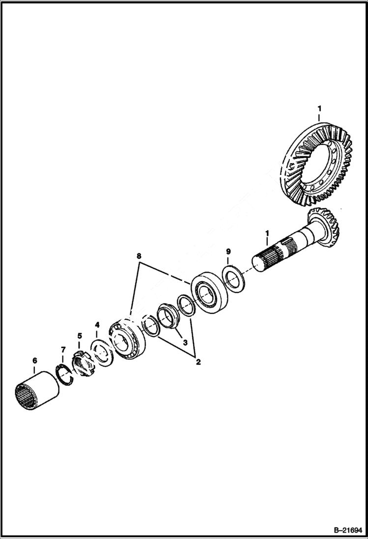 Схема запчастей Bobcat BL470 - REAR AXLE AXLES