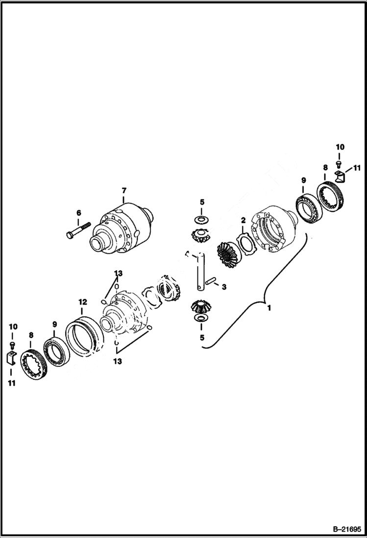 Схема запчастей Bobcat BL470 - REAR AXLE AXLES