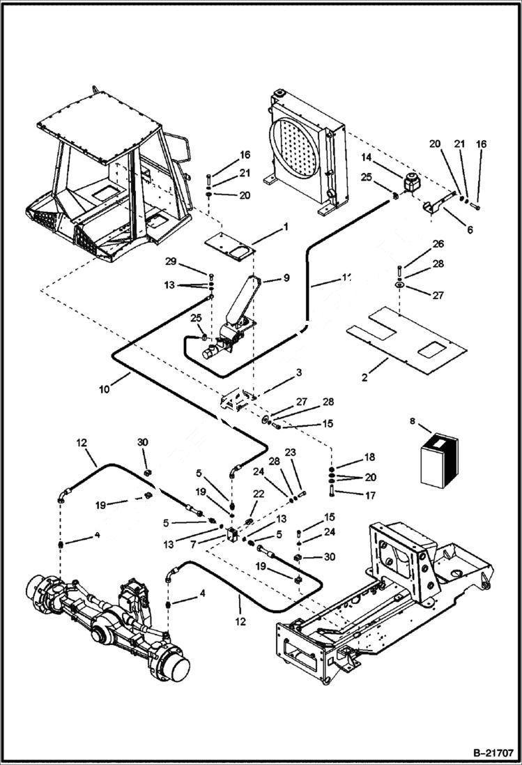 Схема запчастей Bobcat BL370 - CONTROLS Brake CONTROLS