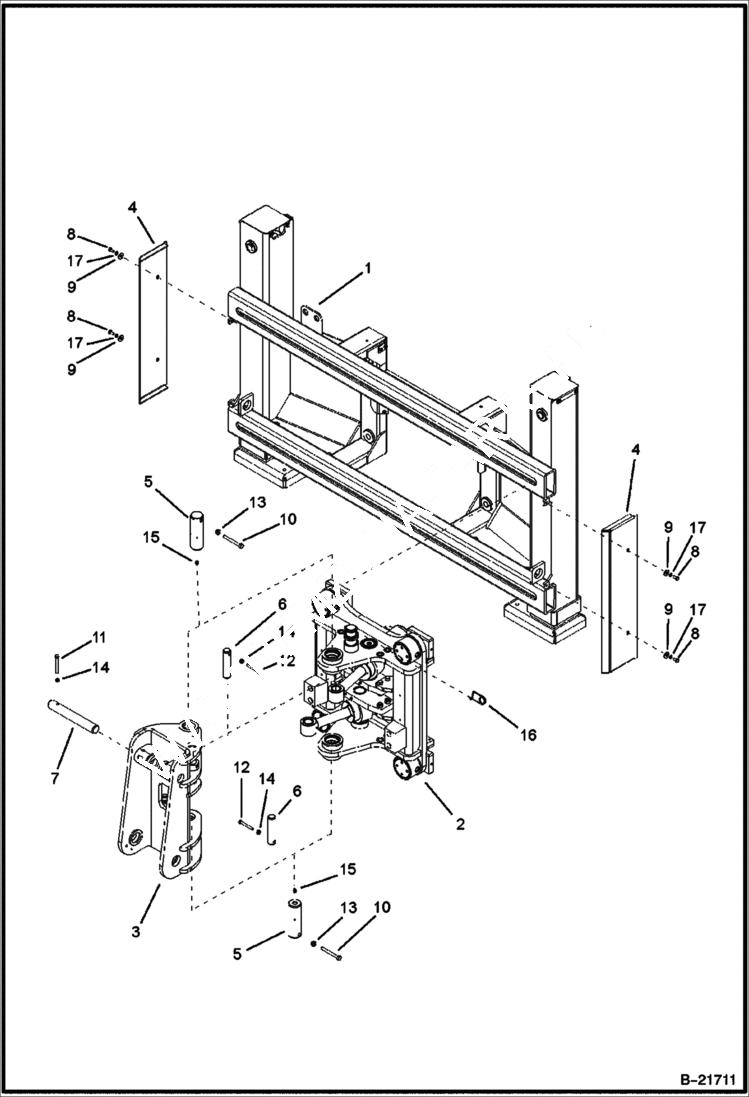 Схема запчастей Bobcat BL470 - TRUNNION Side shift WORK EQUIPMENT