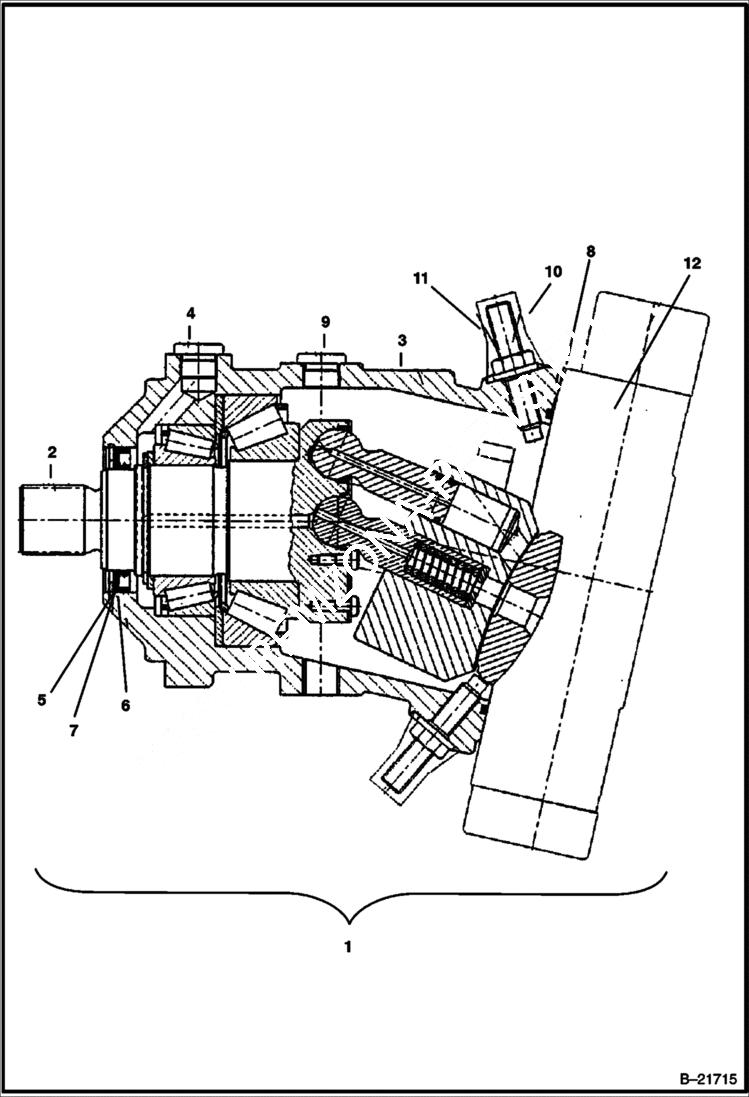 Схема запчастей Bobcat BL475 - DRIVE MOTOR HYDRAULIC SYSTEM