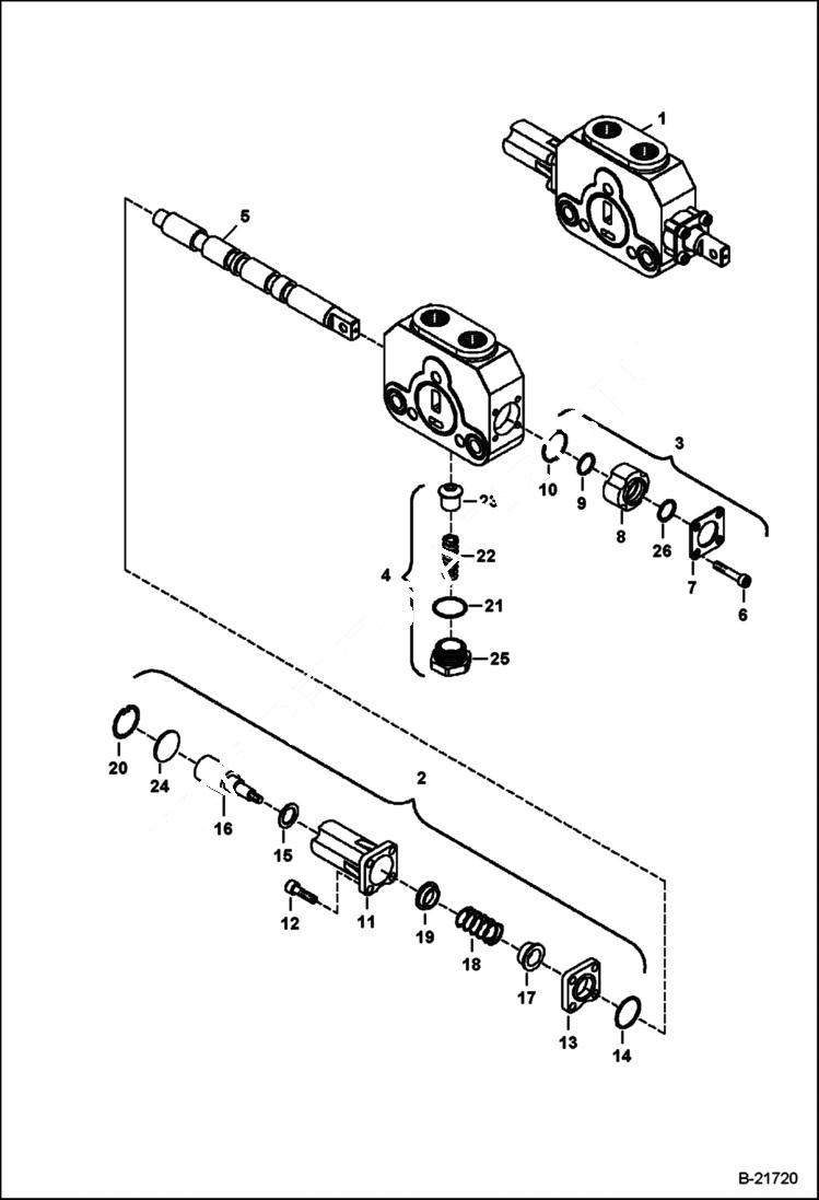 Схема запчастей Bobcat BL370 - LOADER CONTROL VALVE (Lift Section) HYDRAULIC SYSTEM