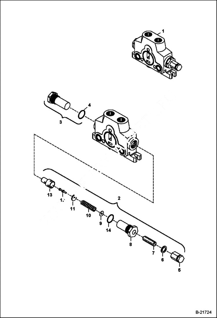 Схема запчастей Bobcat BL475 - LOADER CONTROL VALVE (Inlet Section) HYDRAULIC SYSTEM