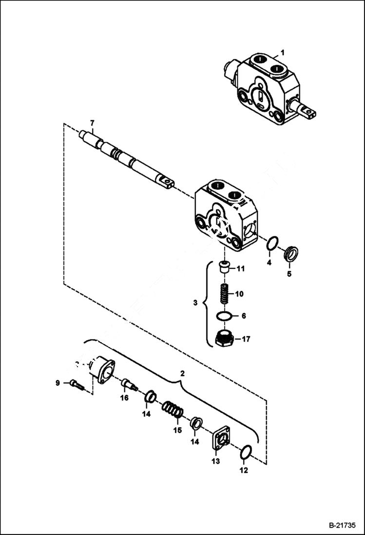 Схема запчастей Bobcat BL275 - SIDESHIFT BACKHOE VALVE (Bucket Section) HYDRAULIC SYSTEM