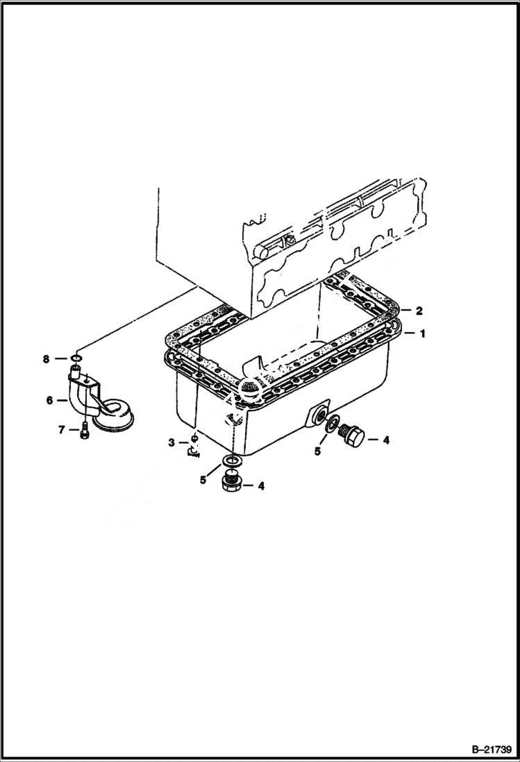 Схема запчастей Bobcat BL475 - OIL PAN POWER UNIT