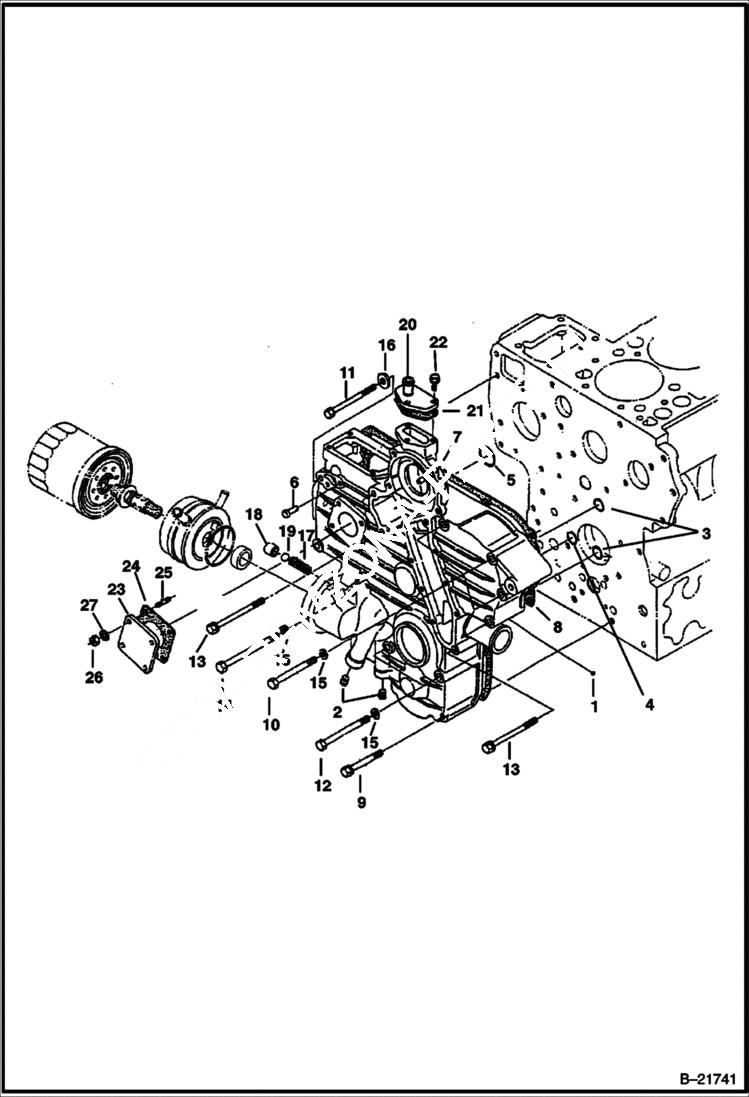 Схема запчастей Bobcat BL570 - GEARCASE POWER UNIT