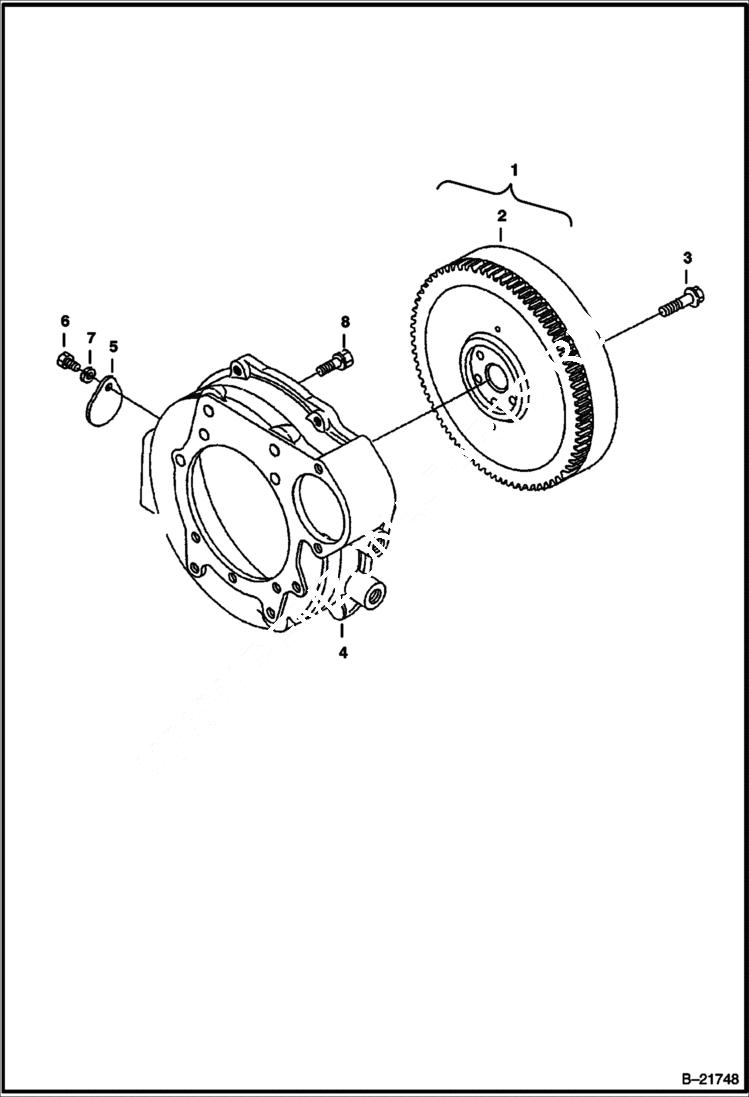 Схема запчастей Bobcat BL570 - FLYWHEEL POWER UNIT