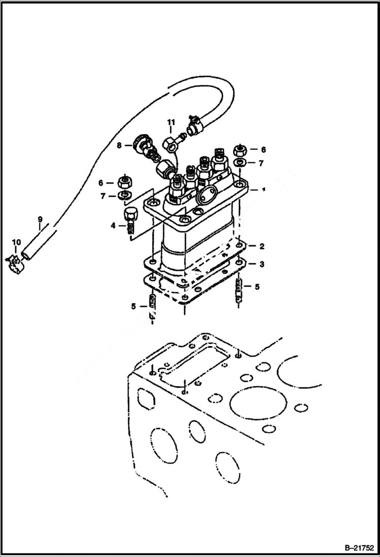 Схема запчастей Bobcat BL570 - INJECTION PUMP POWER UNIT