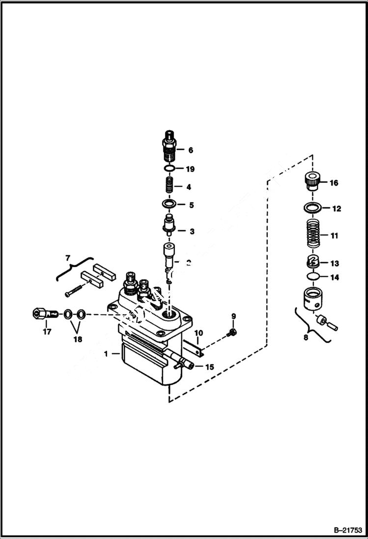 Схема запчастей Bobcat BL575 - INJECTION PUMP POWER UNIT