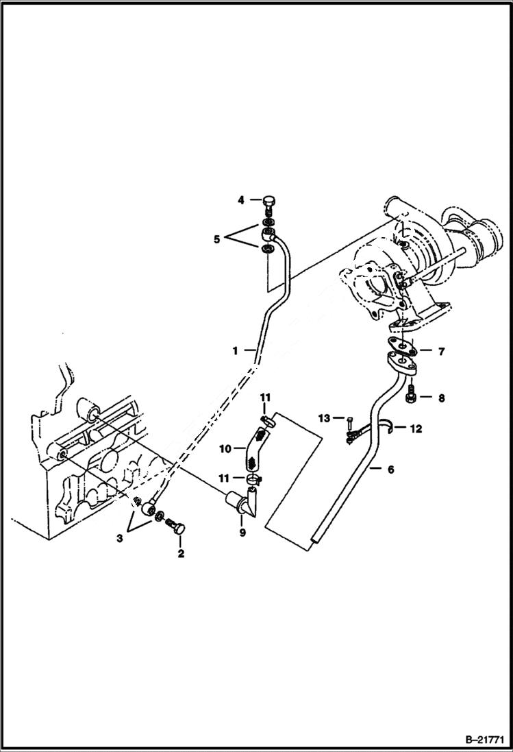 Схема запчастей Bobcat BL575 - OIL PIPE POWER UNIT