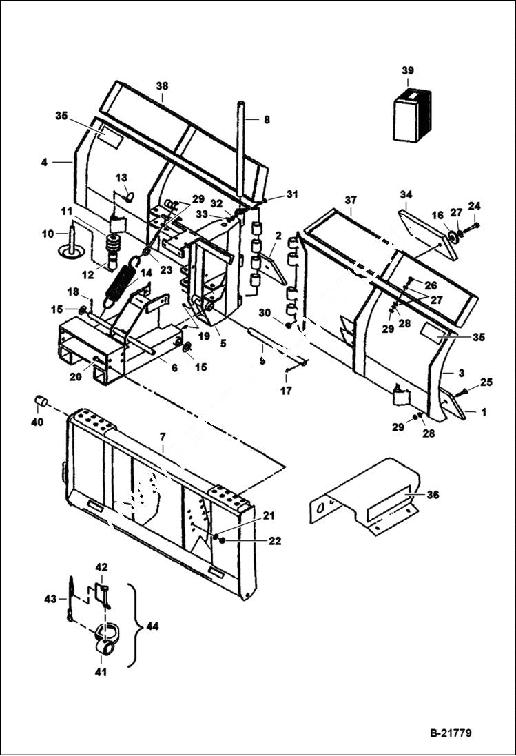 Схема запчастей Bobcat V-BLADE - V-BLADE (Hydraulic) (60) Loader