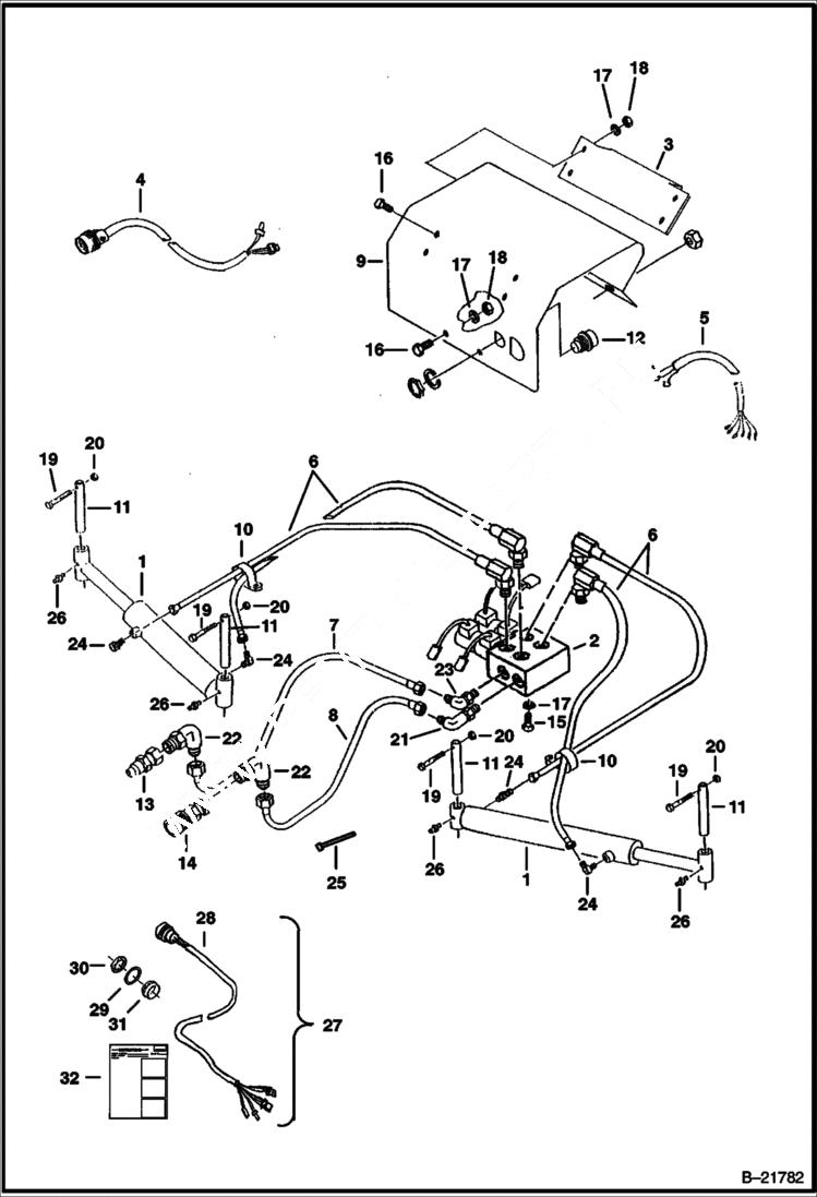 Схема запчастей Bobcat V-BLADE - V-BLADE (Hydraulic Circuitry) (72) (84) (96) (108) Loader