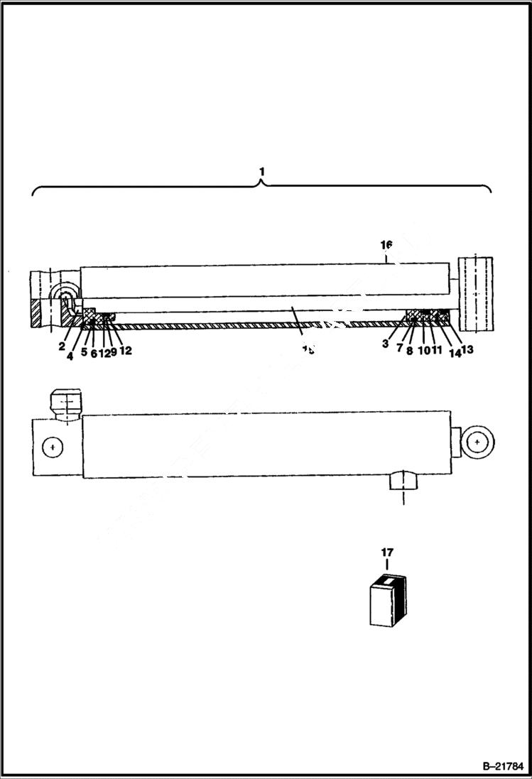 Схема запчастей Bobcat V-BLADE - V-BLADE (Hydraulic Cylinder) (60) Loader