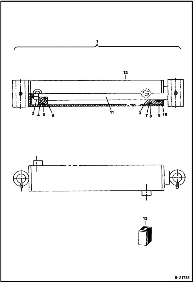 Схема запчастей Bobcat V-BLADE - V-BLADE (Hydraulic Cylinder) (72) (84) (96) (108) Loader