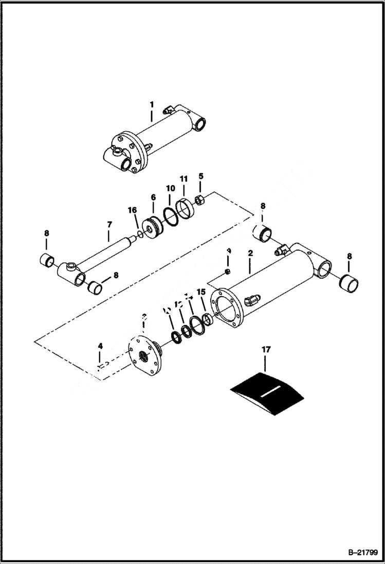 Схема запчастей Bobcat GRAPPLES - ROTATING GRAPPLE (Hydraulic Cylinder) (Model 30 775400101 - 00107) (Model 40 775300101 - 00106) Экскаваторы