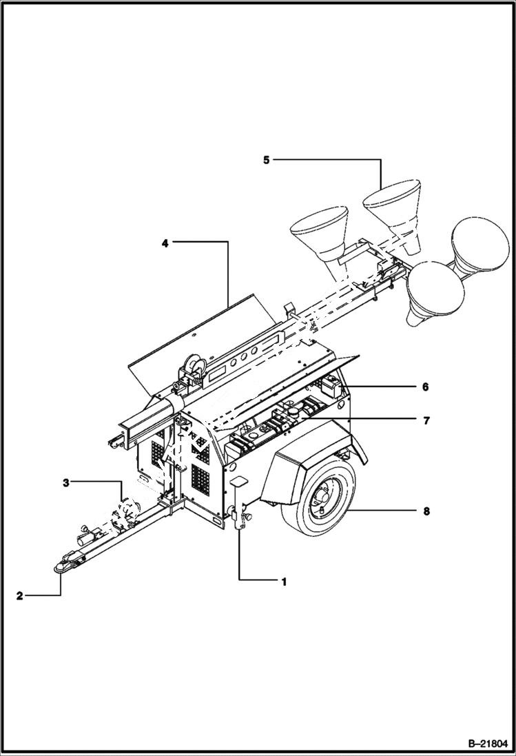 Схема запчастей Bobcat 6KW - GENERAL ARRANGEMENT (CONT) MAIN FRAME