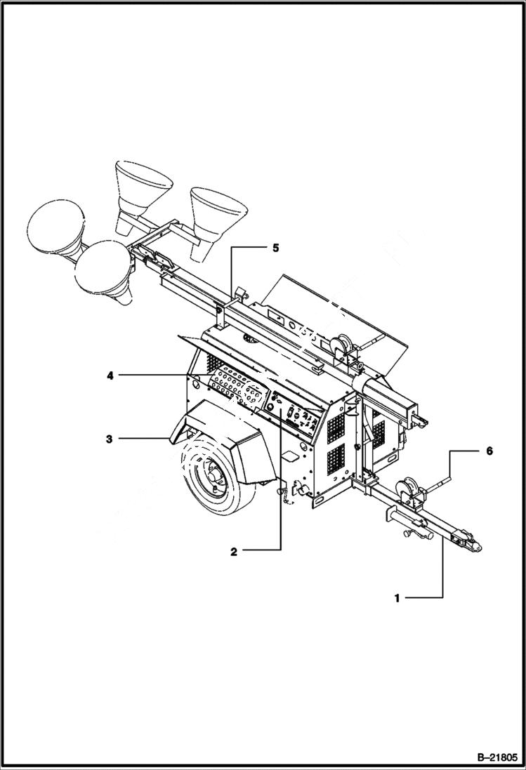 Схема запчастей Bobcat 6KW - GENERAL ARRANGEMENT (CONT) MAIN FRAME