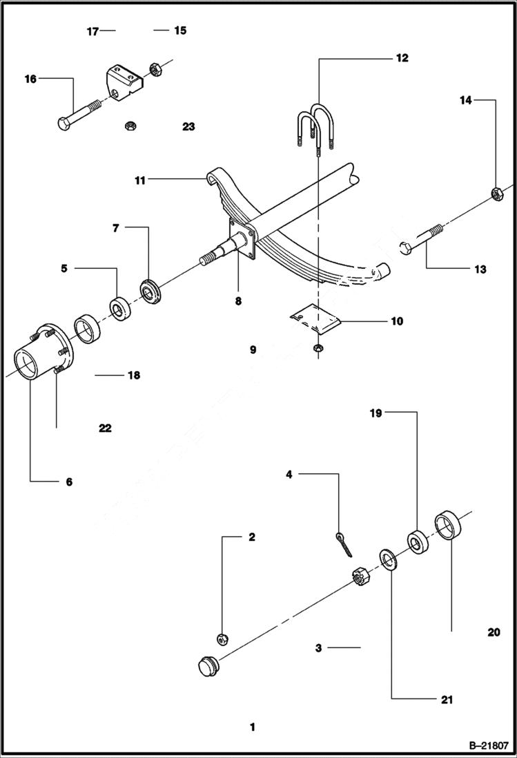 Схема запчастей Bobcat 6KW - RUNNING GEAR ASSEMBLY (CONT) MAIN FRAME