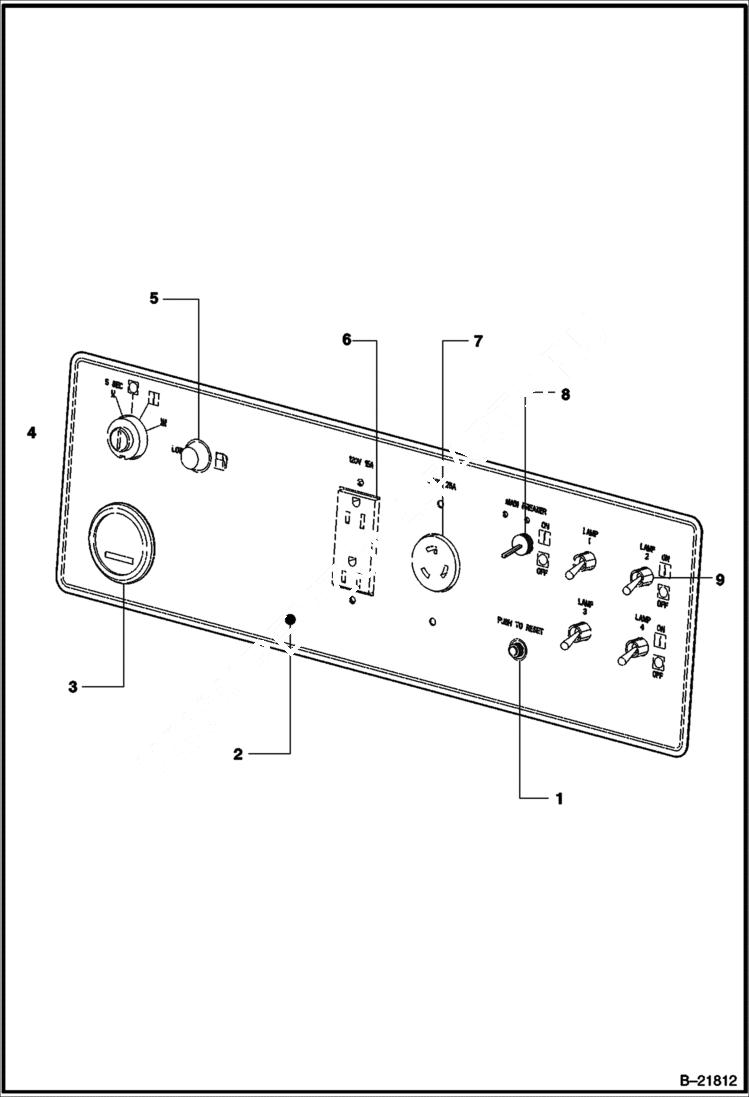 Схема запчастей Bobcat 6KW - INSTRUMENT / CONTROL PANEL ASSEMBLY (CONT) MAIN FRAME