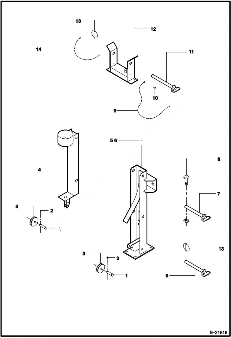 Схема запчастей Bobcat 6KW - TOWER BRACKETS (CONT) MAIN FRAME